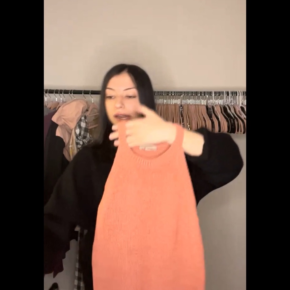 Orange Sleeveless Knit Top